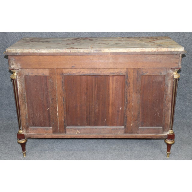 Signed Henry Dasson 1860s Era Bronze Mounted Marble Top Server Console Table For Sale - Image 10 of 15
