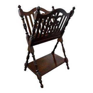 Early 20th Century Antique Victorian Style 2 Tier Magazine Stand Rack For Sale