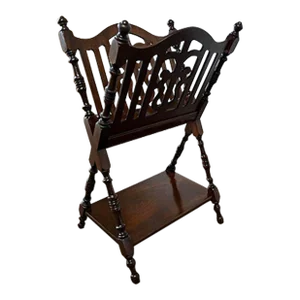 Early 20th Century Antique Victorian Style 2 Tier Magazine Stand Rack