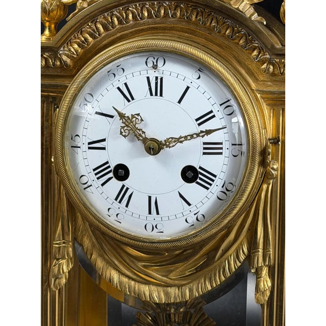Antique French Louis XVI Style Ormolu Mantel Clock with Ed. Minart Movement from F. Barbedienne, 1850s For Sale - Image 13 of 18