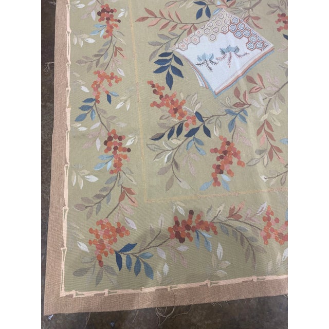 Japanese Handwoven Japanese Style Aubusson Area Rug 9'0" X 12'0" For Sale - Image 3 of 12