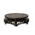 Asian 7.5" Oriental Brown Open Motif Wood Round Table Top Display Stand Riser For Sale - Image 3 of 6
