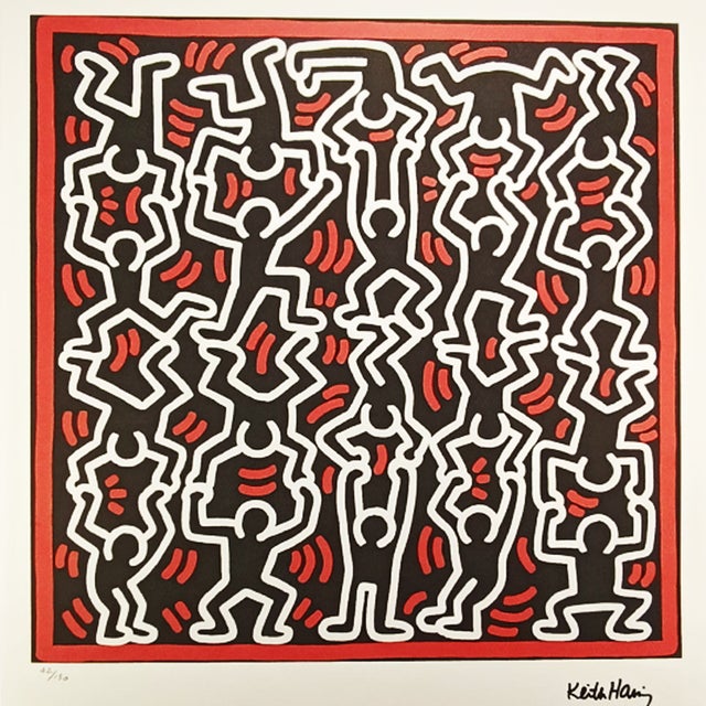 Keith Haring Limited Series. Limited Edition Lithograph Numbered in Pencil n 42 of 150. Impressed the Stamp "Keith Haring"...