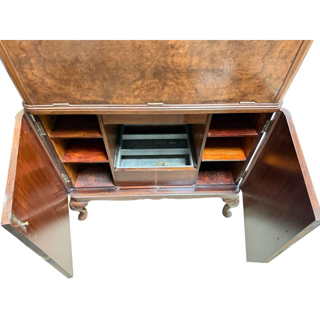 Mid Century Drop Front Cocktail Cabinet Dry Bar For Sale In Chicago - Image 6 of 14