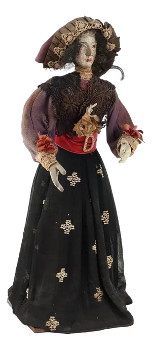 Antique Female Figurine in Wood