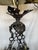 1920s Style Spanish Revival Reproduction Wagon Wheel Chandelier – Trefoil, Foil, Floral & Rustic Detailing For Sale In Los Angeles - Image 6 of 12