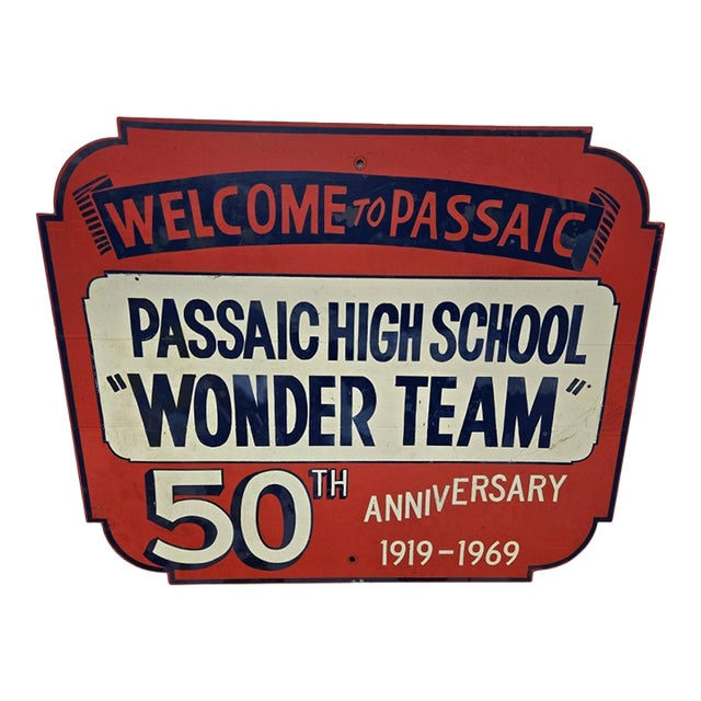 Rare 1969 Passaic High School Basketball Sign Wonder Team 50th Anniversary Nj For Sale