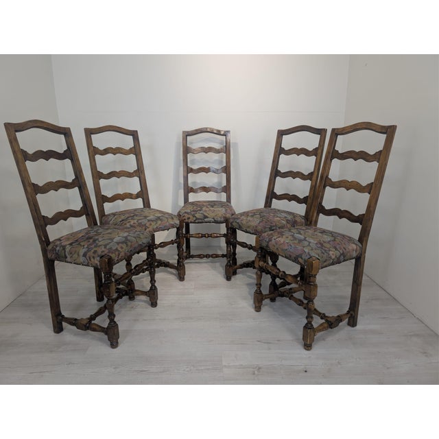 Vintage Oak Chair with High Backrest, 1965 For Sale - Image 10 of 16