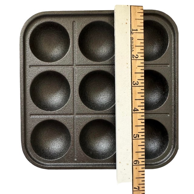2010s Japanese Asian Cast Iron Takoyaki Frying Pan Skillet Griddle Meat Ball Maker For Sale - Image 5 of 13