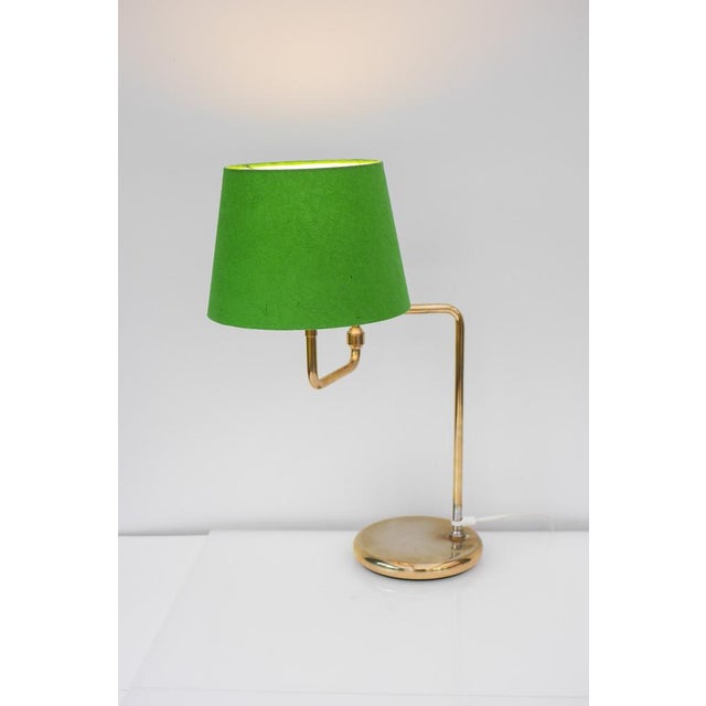 Mid-Century Modern Scandinavian Brass Swing Arm Table Lamp For Sale - Image 3 of 10