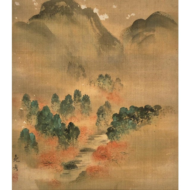 Set of 4 Antique Japanese Paintings of Temples and Landscapes – Newly Framed For Sale - Image 9 of 9