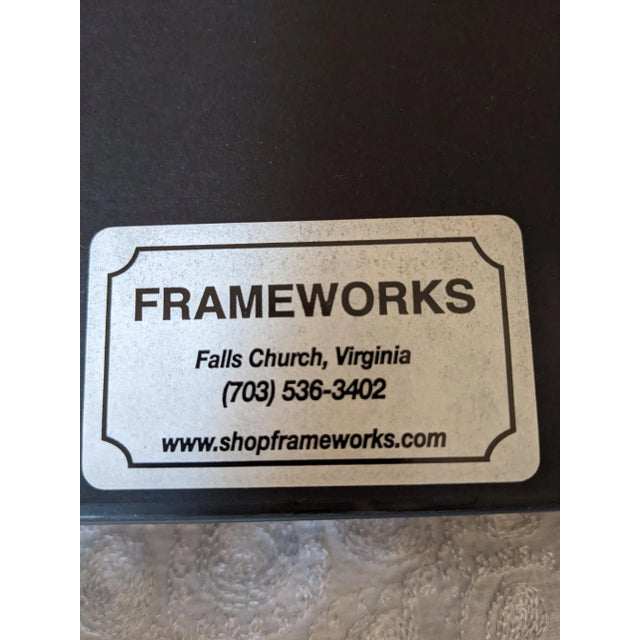 Vintage Early 20th Century Metal Powder Horn From Yemen in Shadow Box Frame For Sale - Image 12 of 13