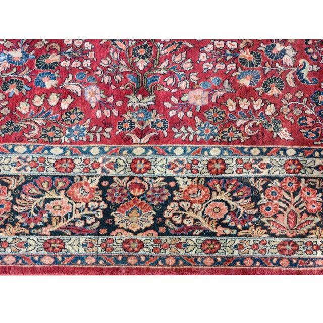 Ruby Red Early 20th Century Sarouk Rug For Sale - Image 8 of 13