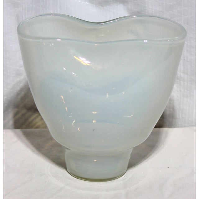 Minimalism Beautiful Antique Opaline Opalescent Glass Vase For Sale - Image 3 of 11
