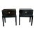 Late 20th Century Pair of John-Richard Ebonized Storage End Tables With Brass Hardware For Sale