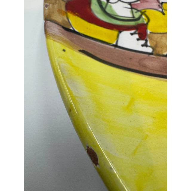 Vintage DeSimone-Style Hand-Painted Italian Ceramic Plate For Sale In Houston - Image 6 of 7