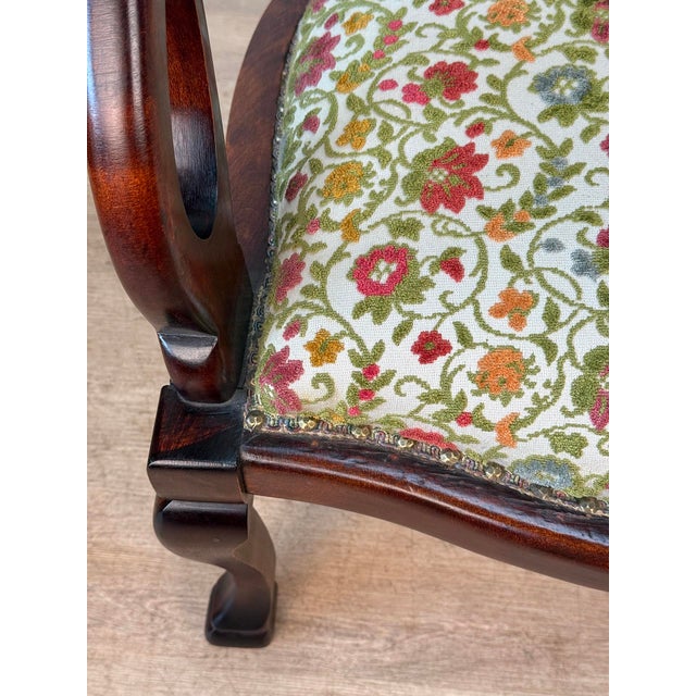 Antique Traditional Edwardian Mahogany Parlor Club Chair For Sale - Image 12 of 13