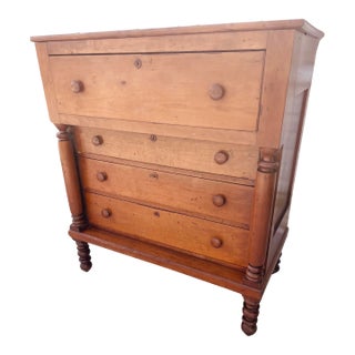 Early American Antique Empire Cherry Sheraton Dresser Chest of Drawers For Sale