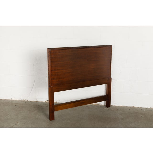 Taliesin' Mahogany Twin Sized Bed Headboard by Frank Lloyd Wright, 1955, Signed For Sale - Image 9 of 12
