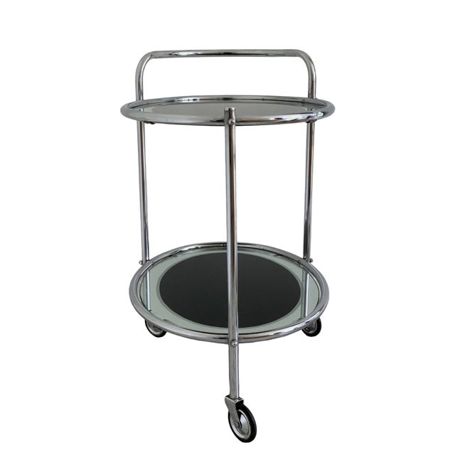 1930s Art Deco Chrome and Black Mirror Drinks Trolley, 1930s For Sale - Image 5 of 8