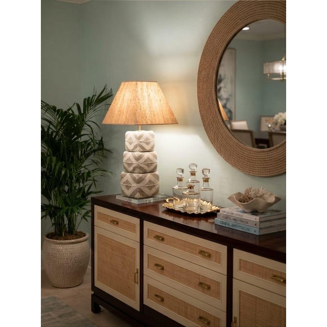 Vintage Bali Beaded Stacked Cube Table Lamp For Sale - Image 12 of 12