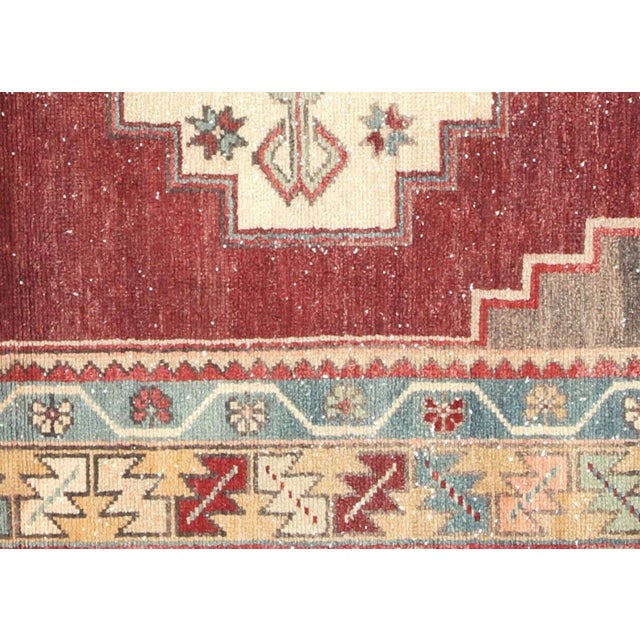 1960s Turkish Oushak Rug. Handwoven with wool on wool foundation in the Oushak region of Western Turkey. The Anatolian...