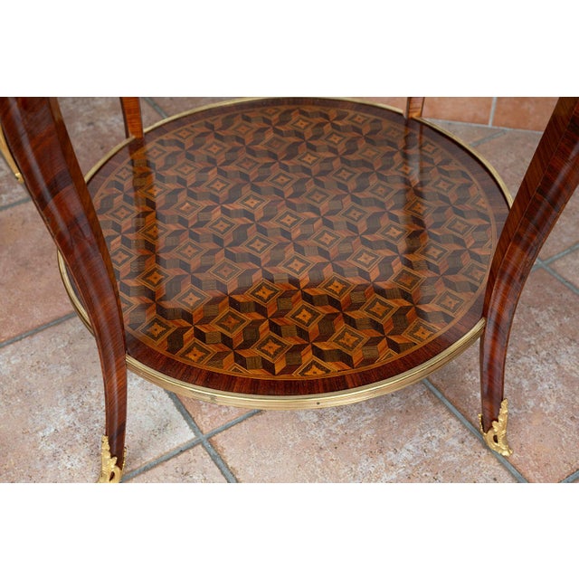 Metal Antique Napoleon III Coffee Table with Gilded Bronze Inserts, France, 1800s For Sale - Image 7 of 8