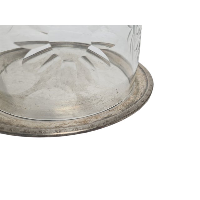 Art Nouveau Bowl with Crystal Cake Cover, Germany, 1920s, Set of 2 For Sale - Image 3 of 18