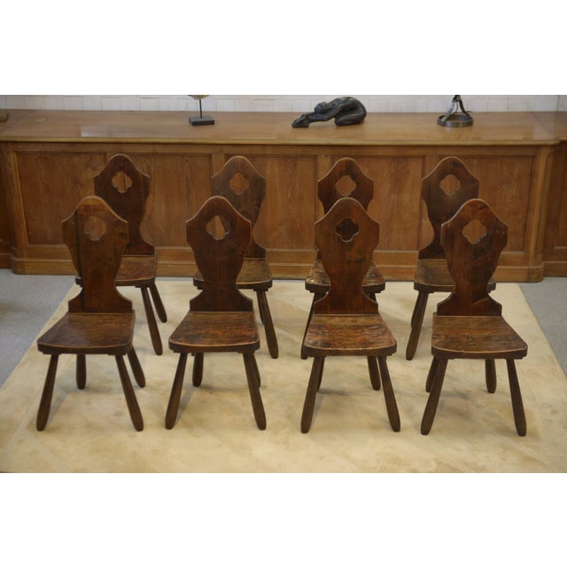 Vintage Monastery Chairs, 1950s, Set of 8 For Sale - Image 4 of 12