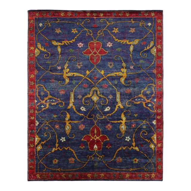 Contemporary Persian Style Floral Natural Silk Rug by Rug & Kilim, India For Sale