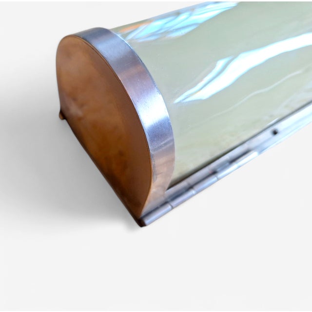 Metal Art Deco Glass and Metal Wall Lamps, 1930s, Set of 2 For Sale - Image 7 of 9