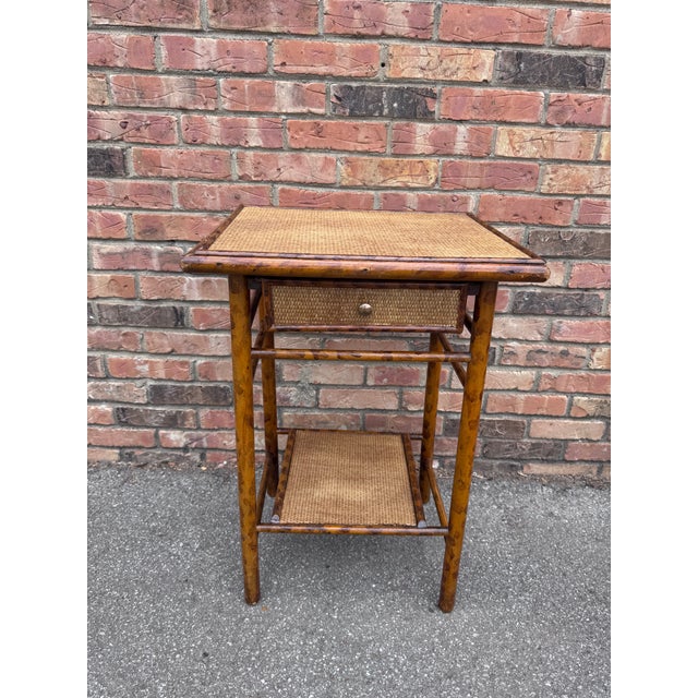 20th Century Bamboo Table With Drawer For Sale - Image 4 of 8