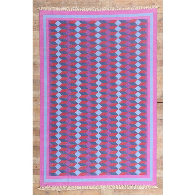 Vintage Indian Dhurrie Rug, 06'00 X 09'00 For Sale - Image 10 of 10