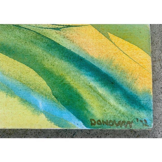 Textile 1972 Donovan Abstract Movement Painting on Canvas For Sale - Image 7 of 9