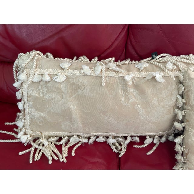 1970s Lumbar Brocade Pillows With Pitti Set of 3 For Sale - Image 4 of 4