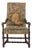 17th-Century French Baroque Walnut Spool Armchair with Petit Point Tapestry For Sale