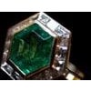 Art deco style Natural high quality zambian Emerald & diamond ring 18k gold For Sale - Image 16 of 18