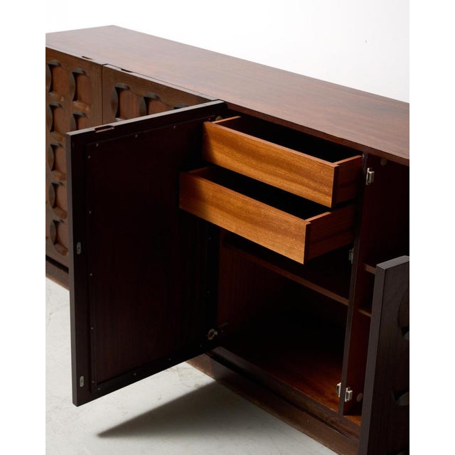 Brown Brutalist Sideboard from De Coene, 1960s For Sale - Image 8 of 10