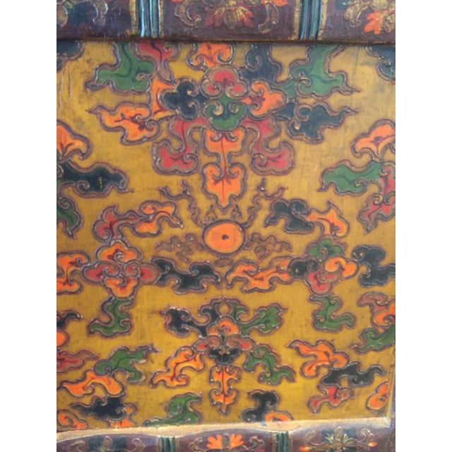 Asian Antique Charles Jacobsen Hand Painted Tibetan Chest For Sale - Image 3 of 11