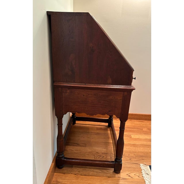 Brown Early American Pennsylvania Walnut Slant Front Desk on Stand C 1720-1750 For Sale - Image 8 of 12