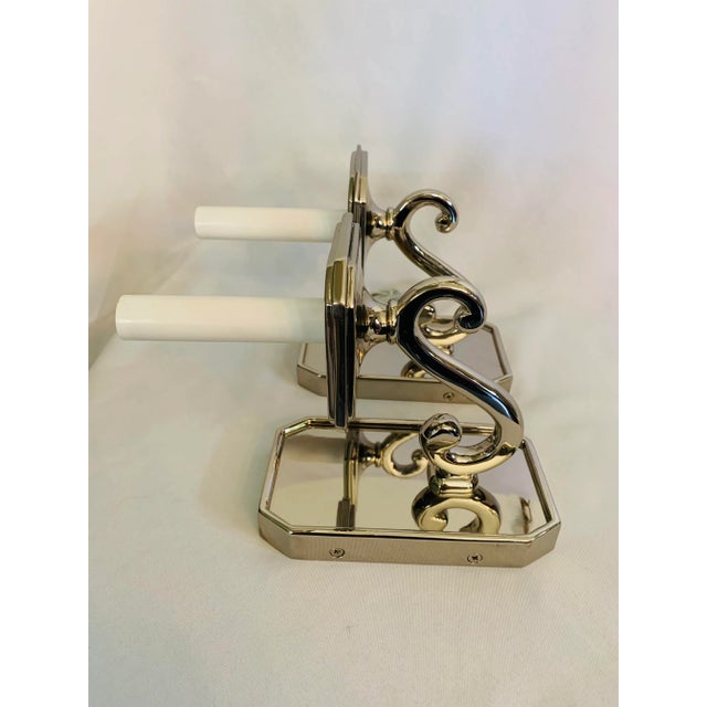 Nickel Sconces From the Foundry L. A. - a Pair For Sale - Image 4 of 13