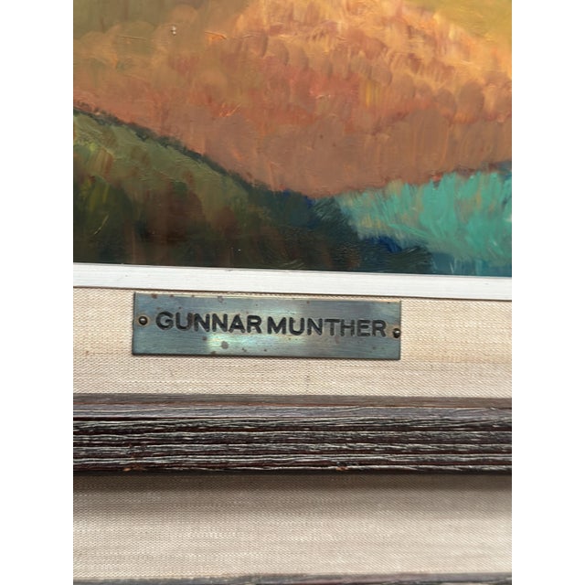 Gunnar Munther, Landscape, 1950s, Oil on Panel, Framed For Sale - Image 7 of 18