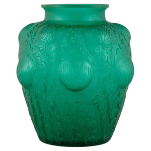 Domremy Art Glass Vase in Emerald Green by René Lalique, France, 1926