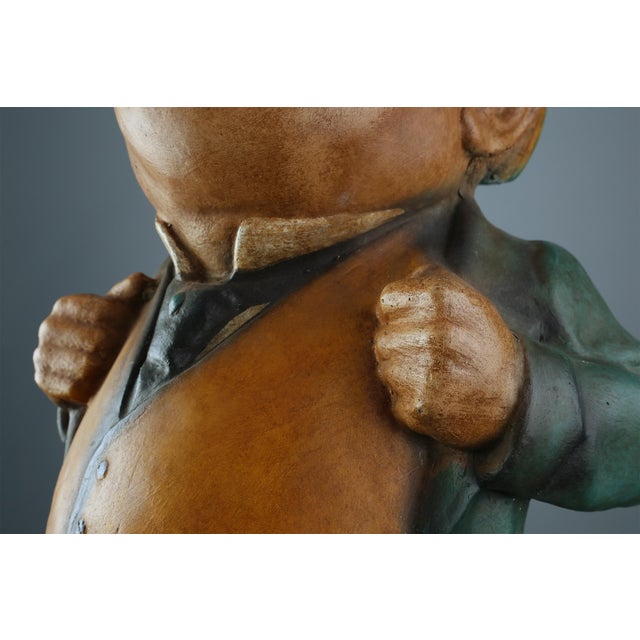 Sculpture Materials Art Deco Advertising Statue for Cigarettes Copain, France, 1920s For Sale - Image 7 of 13