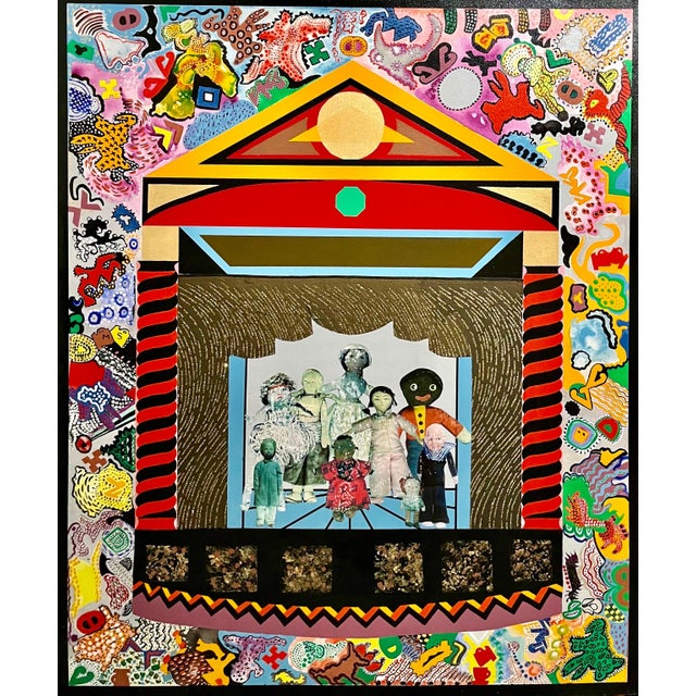 Miriam Schapiro, Large Mixed Media Collage Painting Great Jewish Feminist Artist Miriam Schapiro, 2002 For Sale