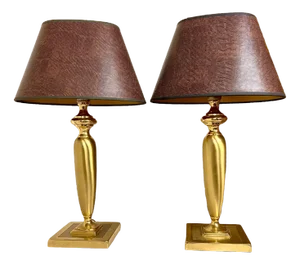 Vintage Brass Table Lamps from Herda, The Netherlands, 1970s, Set of 2.