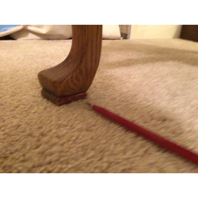 1980s Ethan Allen Oak Chippendale Arm Chair For Sale - Image 11 of 11