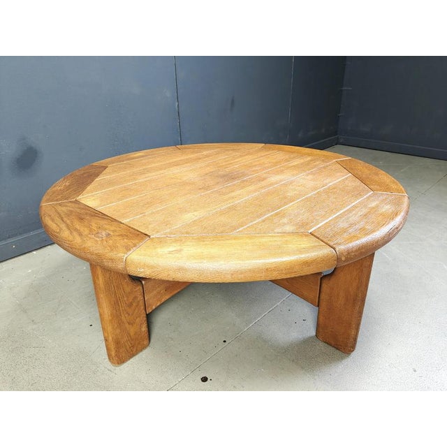 Danish Oak Round Coffee Table, 1960s For Sale - Image 6 of 10