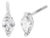 14K White Gold 1/2 Cttw 2 Prong Set Marquise Solitaire Lab Grown Diamond Stud Earrings (F-G Color, VS2-SI1 Clarity) For Sale
