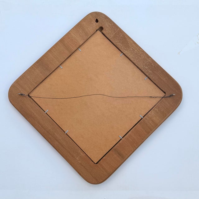 Large Vintage Robert Hargrave Sculpted Laminated Wood Wall Mirror For Sale In New York - Image 6 of 7